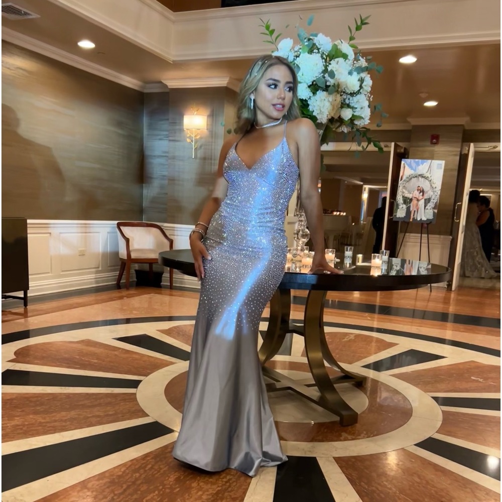 Stunning sky blue prom dress